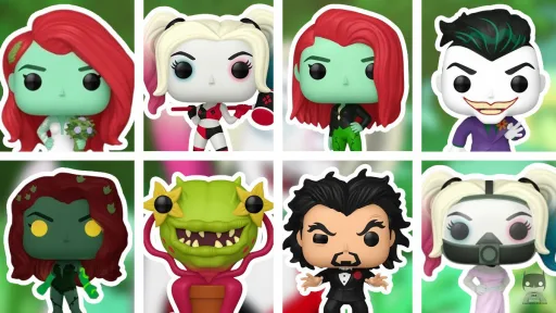 Un set de Funko POP tiré de l'animé Harley Quinn